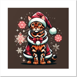 Bengal Cat Christmas Posters and Art